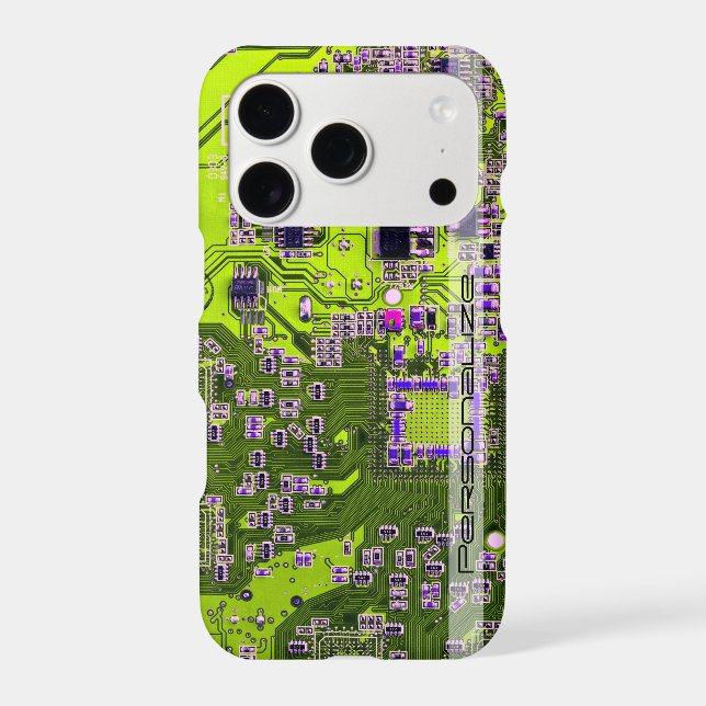 Custom Yellow PCB Circuit Board for IT Pros (Back)
