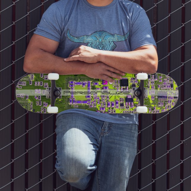 Custom Yellow PCB Circuit Board for IT Pros Skateboard (Outdoor 3)