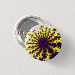 Custom Yellow Purple Burst Small Round Button