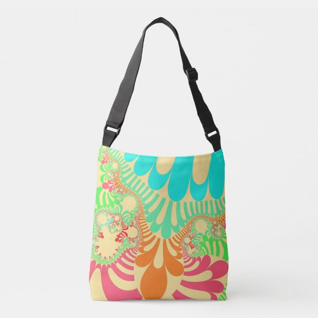 Custom Yellow Rainbow Mod Cross Body Bag (Front)