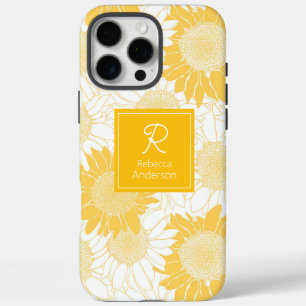 Custom Yellow Sunflower iPhone 16 Pro Max Case