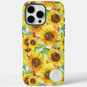 Custom Yellow Sunflowers iPhone 16 Pro Max Case