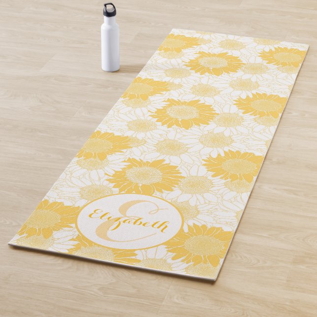 Custom Yellow Sunflowers Yoga Mat (In Situ)