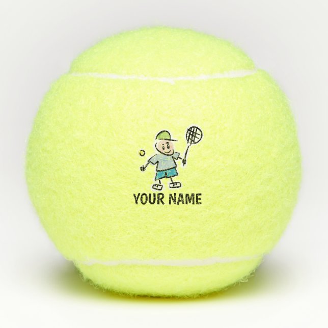 Custom yellow tennis ball for kid's Birthday party (Front)