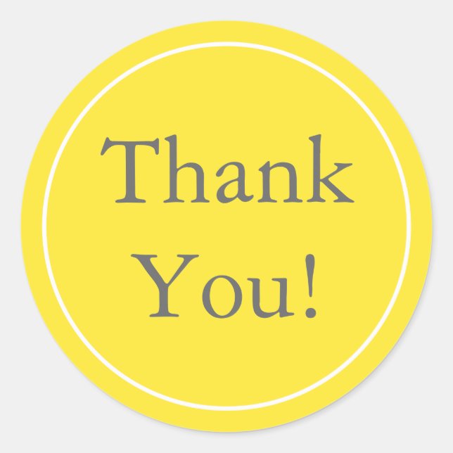Custom Yellow Thank You Stickers & Favour Labels (Front)