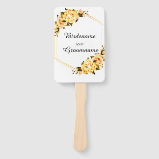 Custom Yellow wedding Set of Fans