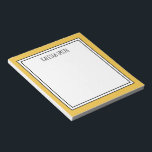 Custom Yellow White Editable Colour Notepad<br><div class="desc">Yellow (background colour can be edited) personalised notepad with your name or any text you choose at the top.</div>