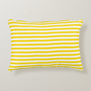 Custom Yellow White Striped Modern Template Trendy Decorative Cushion
