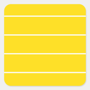 Custom Yellow White Striped Trend Colours Blank Square Sticker