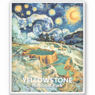 Custom Yellowstone Mammoth Hot Springs Van Gogh