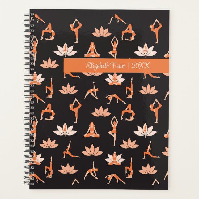 Custom Yoga Planner with Lotus Design (Front)