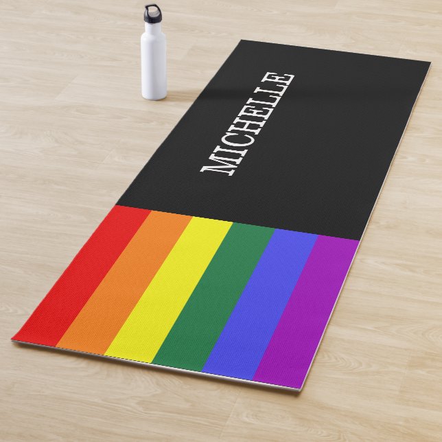 Custom Yoga Pride Gay Rainbow Carpet Yoga Mat (In Situ)