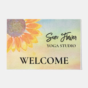 Custom Yoga Studio Sunflower Doormat