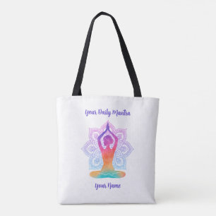 Custom Yoga Tote Bag with Name & Mantra