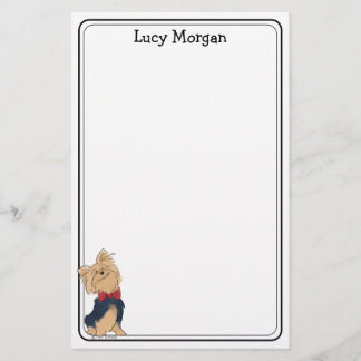 Custom Yorkie Cute Dog Art  Stationery