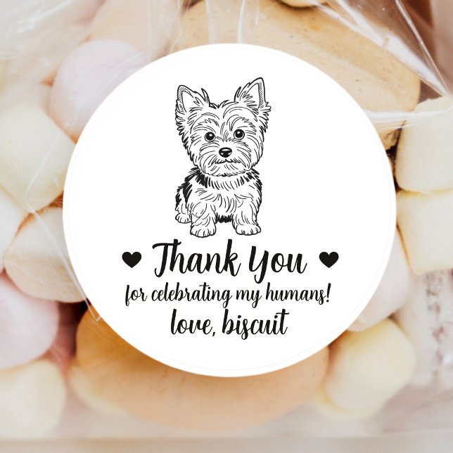 Custom Yorkie Dog Wedding Favour Stickers (Creator Uploaded)