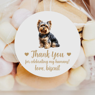 Custom Yorkie Dog Wedding Favour Stickers