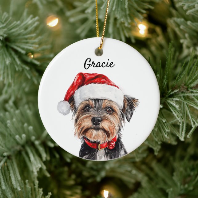 Custom Yorkshire Terrier Dog Ceramic Ornament (Tree)
