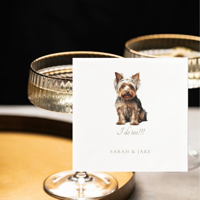 Custom Yorkshire Terrier Pet Wedding Napkin (Creator Uploaded)