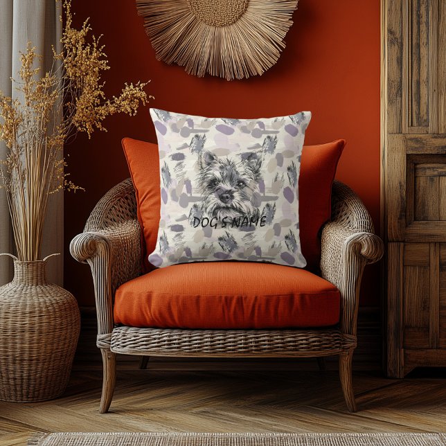 Custom Yorkshire Terrier Portrait Pillow Abstract (Creator Uploaded)