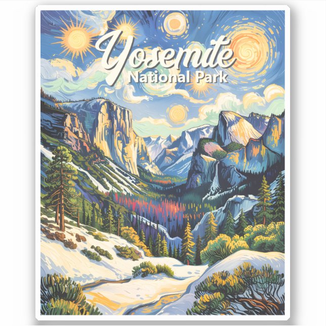 Custom Yosemite Tunnel View Winter Van Gogh Style (Front)