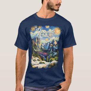 Custom Yosemite Tunnel View Winter Van Gogh Style T-Shirt