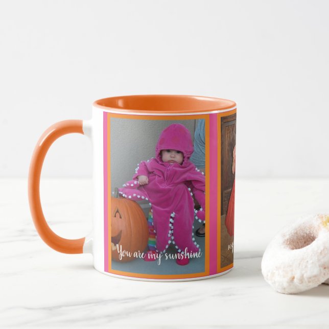 Custom "You are my sunshine" Happy Photo Template Mug (With Donut)