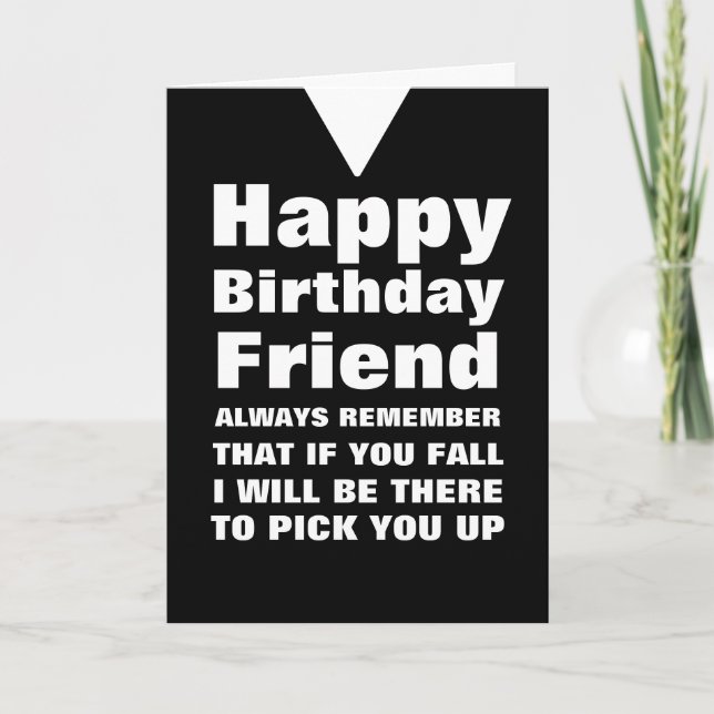 Custom You Fall Funny Happy Birthday Friend Card (Front)