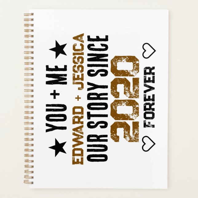 Custom You + Me Our Story Relationship Editable  Planner (Front)