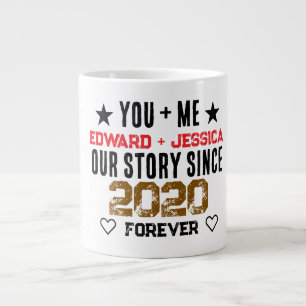Custom You + Me Our Story Relationship Large Coffee Mug