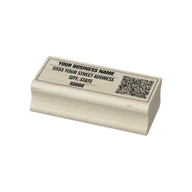 Custom Your Address Name QR Code Rubber Stamp (Stamp)