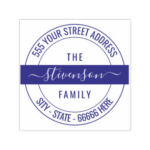 Custom Your Address Round Self-inking Rubber Stamp