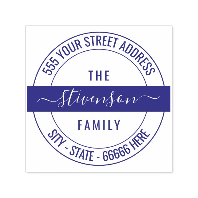 Custom Your Address Round Self-inking Rubber Stamp (Design)