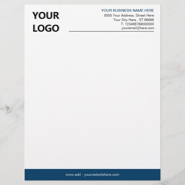 Custom Your Business Logo Address Letterhead (Front)