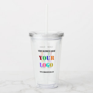 Custom Your Business Logo and Text Acrylic Tumbler