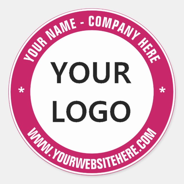 Custom Your Business Logo and Text Company Sticker (Front)