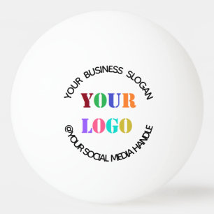 Custom Your Business Logo and Text Ping Pong Ball