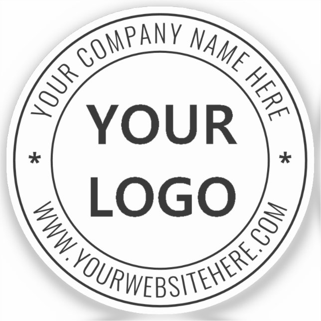 Custom Your Business Logo and Text Round Sticker (Front)
