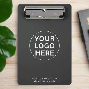 Custom Your Business Logo Clean Grey Professional  Mini Clipboard