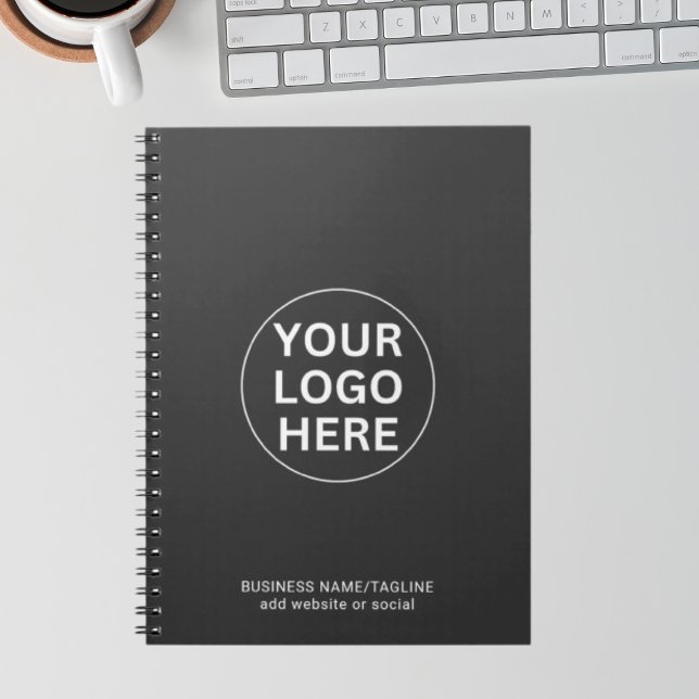 Custom Your Business Logo Clean Grey Professional  Notebook (Creator Uploaded)