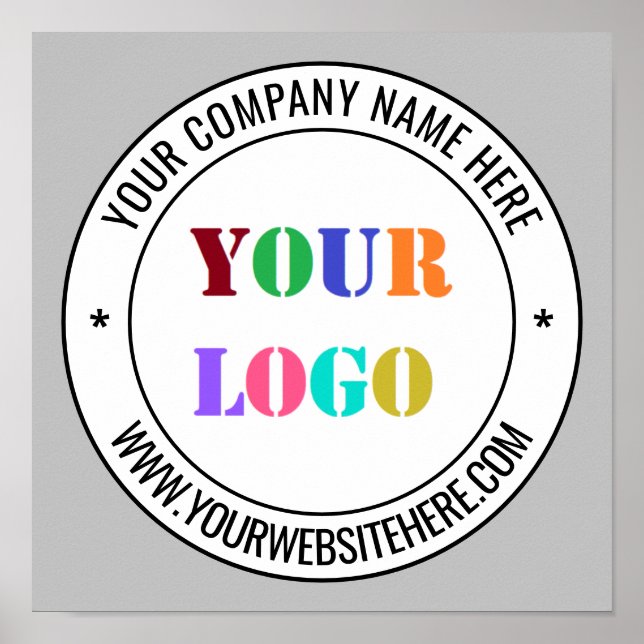 Custom Your Business Logo Name Website Poster (Front)
