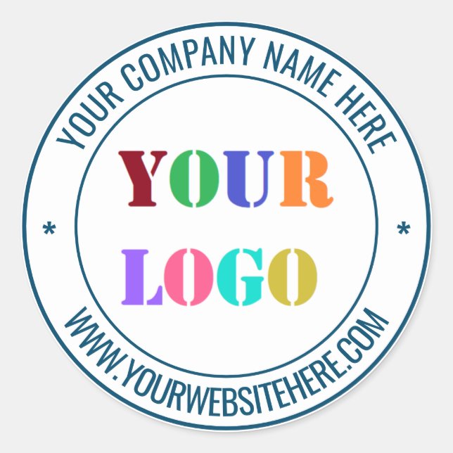 Custom Your Business Logo Name Website Sticker (Front)