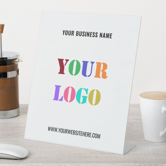 Custom Your Business Logo Pedestal Sign Template (In SItu)