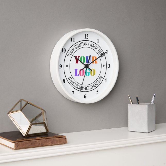 Custom Your Business Logo Text Clock Promotional (Office)