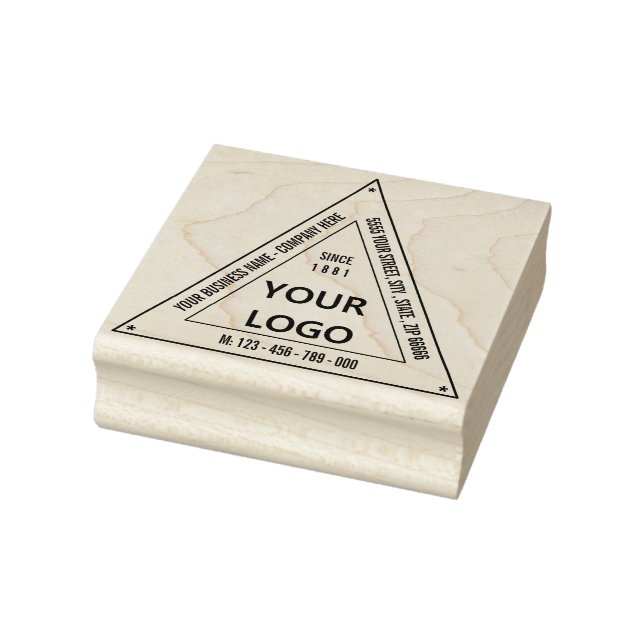 Custom Your Business Logo Triangle Rubber Stamp (Stamp)
