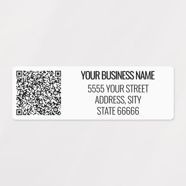 Custom Your Business Name Address QR Code Labels (Design 1)