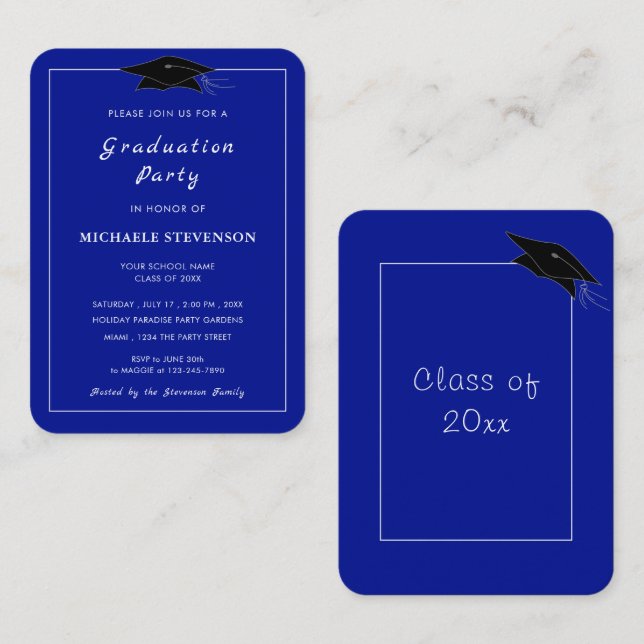 Custom Your Colours and Font Graduation Invitation (Front/Back)