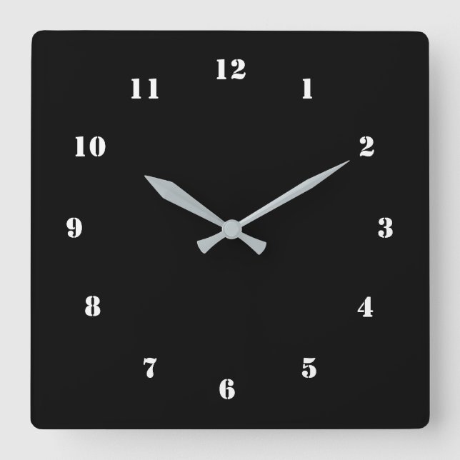 Custom Your Colours Numbers Modern Personalised  Square Wall Clock (Front)