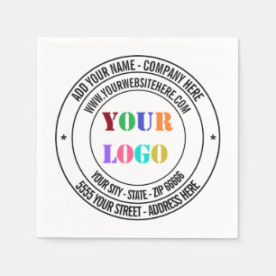 Custom Your Company Logo and Text Business Napkins