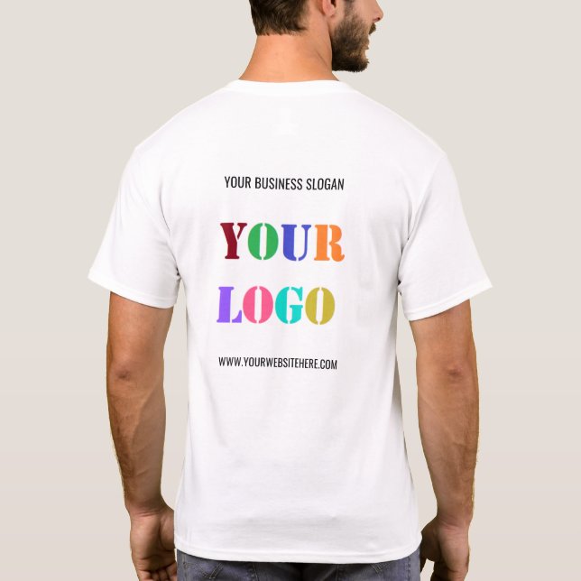 Custom Your Company Logo and Text Business T-Shirt (Back)
